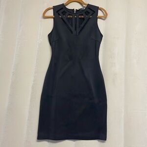 Guess Women’s Dress Size 6 Sleeveless Caged Detail Scuba Black Y2K